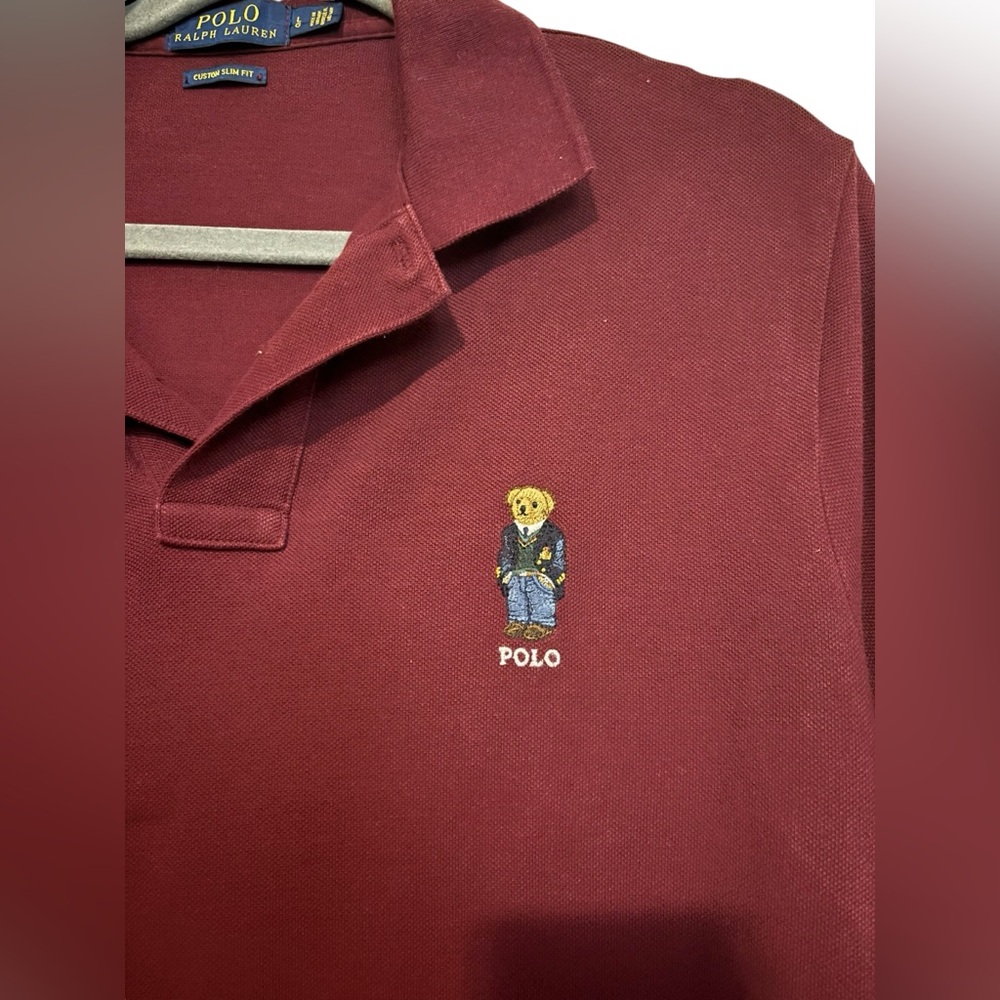 Polo Ralph Lauren Men's Basic Slim Fit Mesh Bear Polo Shirt - Size L - Picture 3 of 6